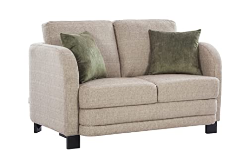 Image of HomeTown Grace Fabric Two Seater Sofa in Grey Colour
