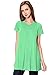 Made By Johnny MBJ WT1057 Womens V Neck Short Sleeve Pleats Tunic Top XXXL Mint