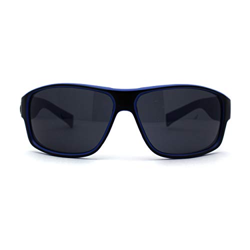 Locs Mens 2-tone Warp Around Biker Style Plastic Sunglasses2
