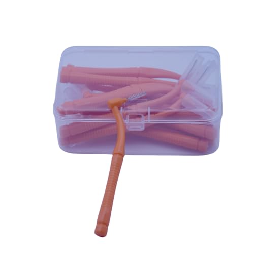 近位ブラシ、歯茎間ブラシ、L角再利用可能デンタルクリーナーブラシ、使い捨て口腔歯科衛生ブラシ、歯科用爪楊枝フロス、ブレース用、歯磨きツール(1.0mmオレンジ、ノーマル)