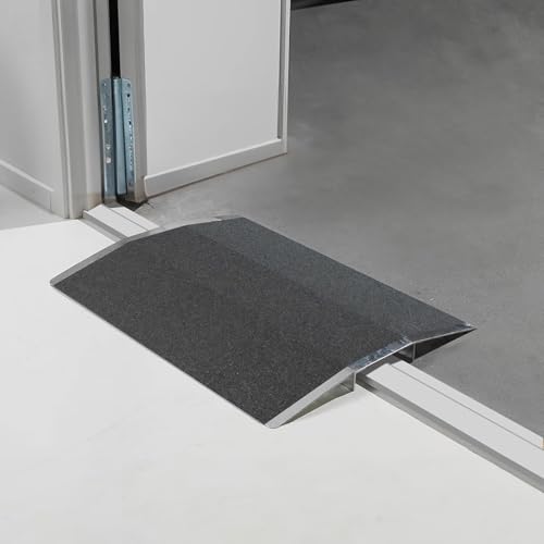 Rampe de seuil en aluminium antidérapante et robuste pour moto et PMR
