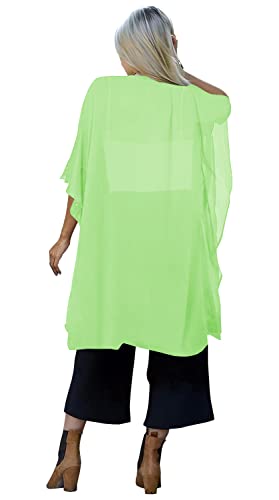 Image of Indian Trendy Women's Solid Puff Sleeve Kimono Long Cardigan Loose Cover Up Casual Blouse Top Chiffon