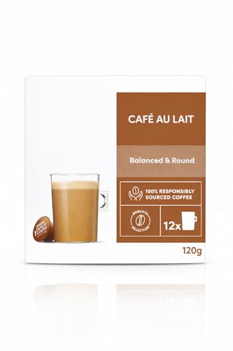 Image of Nes.cafes Gusto Cafe Au Lait Coffee Capsules Balanced & Round Pods for Coffee Machine Pack of 12 Capsules 120g (Imported) From Biteza