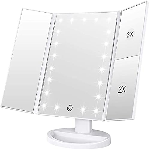 WEILY Makeup Mirror with 21 LED Lights,Two Power Supply Modes