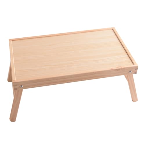 OSALADI Mesa Plegable de Madera Maciza para Cama y Sofá, Escritorio Portátil Resistente de 48x30x20 Cm Adecuado para Ordenador Portátil y Desayuno Cama