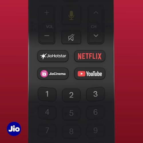 Image of Jio Original & Genuine Bluetooth Voice Remote for JioFiber Set-Top Box | 43-Key Universal Replacement | Easy Pairing | 6-Month Warranty