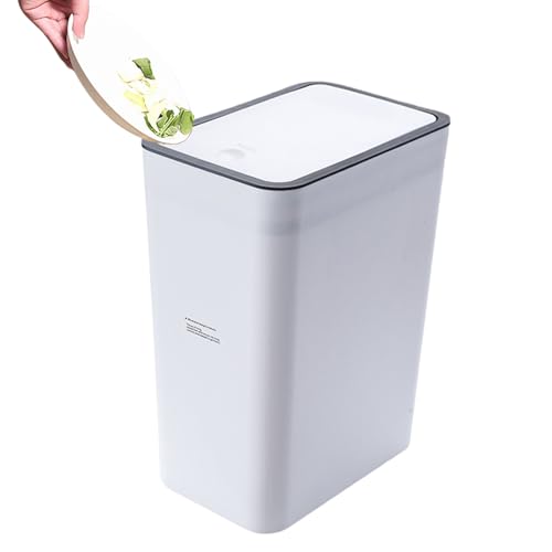 Panier à déchets fin moderne de salle de bain compact et couvert
