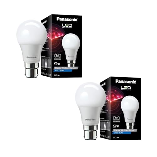 Panasonic 9 Watt Motion Sensor LED Bulb for Home with 3 Mtr Radius Sensor Area, Auto Off After 15...
