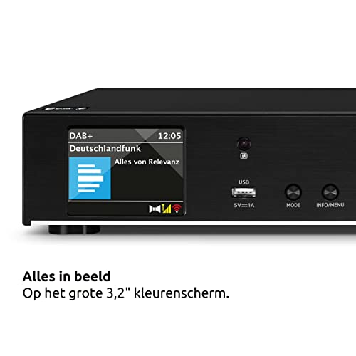 TechniSat DIGITRADIO 143 (V3) – HiFi-Tuner Internetradio (DAB+ Digital-Radio, Bluetooth-Audio-Streaming, Spotify Connect, Wurfantenne, Fernbedienung, Breite 43,5 cm) schwarz – Bild 6