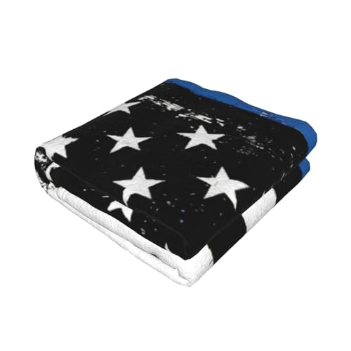 Couverture de lit drapeau des États-Unis plaid microfibre doux EdWal bleu - 3