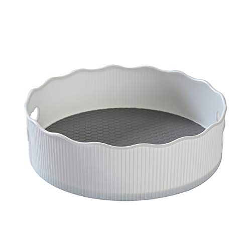 Canghai bandeja de almacenamiento giratoria de plástico perezoso Susan tocador de baño, aparador, organizador giratorio para aparador, naranja claro (M blanco)