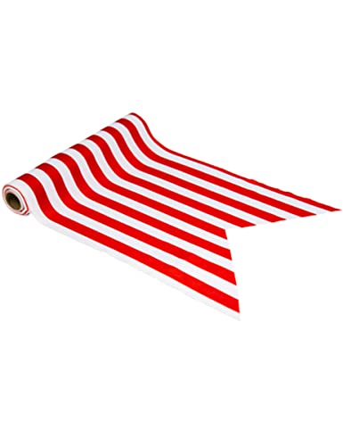 Artifetes Chemin DE Table Pirate Tissu Rouge/Blanc 28CMX5M