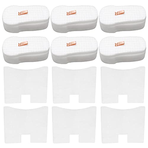 6 Pack Foam & Felt Filter Kit Vacuum Filters, 6-Pack Post Motor Filter Replacement for Shark HZ2002 HZ2000 HZ251 Vertex Ultralight DuoClean PowerFins Stick Vacuum, for Part XFFKHZ2000