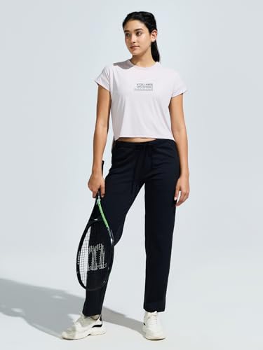 Image of DOMIN8 Women Functional Multi-Pocket Super Stretchable Wrinkle Resistant Track Pants with Elasticated Waistband & Drawstring | Sports Track Pant for Women|Moisture Wicking Lightweight Track Pant