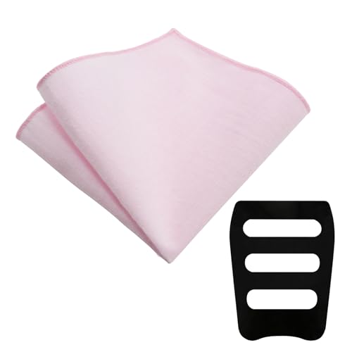 Image of LJBFNN Pocket Squares Handkerchiefs for Men Soft Cotton Mens Womens White Pocket Square with Holder for Suit Wedding Business