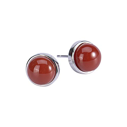 Boucles d'oreilles argent 925 et agate rouge du sud, cadeau idéal