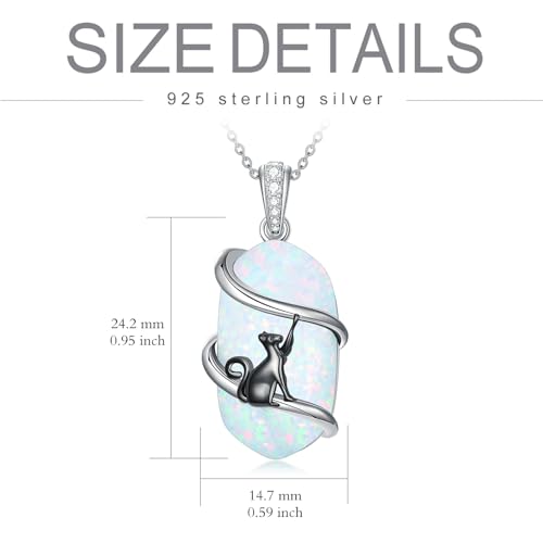Opal Mama Bear/Panda/Cat/Koala/Sloth/Cardinal/Unicorn Necklace 925 Sterling Silver Opal Animal Pendant Jewelry Birthday Christmas Gifts Women Her4