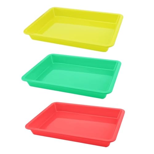 JOYVOX 3 Pcs Play Tray Set - Versatile Plastic Trays for Sensory Play Crafting and Learning Activities Durable and Easy to Clean Ideal for Kids Lego and Montessori Activities