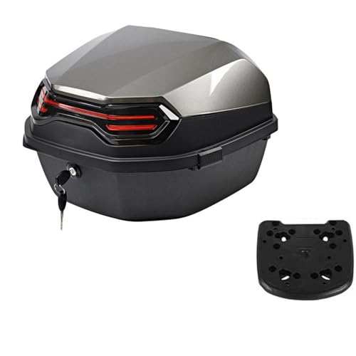 バイク用シートバッグ バイクツアーテールボックススクータートランク荷物トップロック収納キャリアケースソフトバックレスト付き オートバイの ダッフル(Grey and Floor)