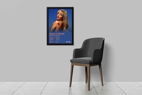 Image of BLINKART Sabrina Carpenter- Short n' Sweet Wall Photo Frames | Wall Art for Bedroom, Living Room, Studio or Office | Album Cover Print with Spotify Song Link QR Code | Gift for Fans - 8x12 In