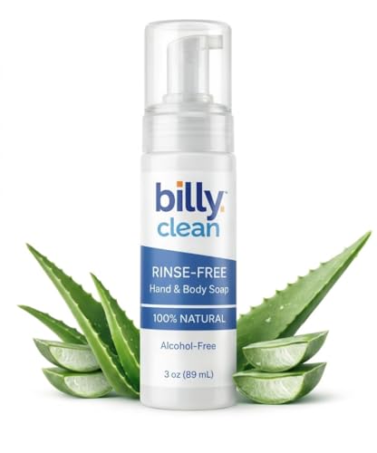 Billy Clean Natural Rinse Free Hand & Body Foam Cleanser-No Water Needed No Rinsing Fragrance & Dye-Free for Sensitive Skin Baby safe Kids Caregivers Hospitals & Travel-Large Bottle