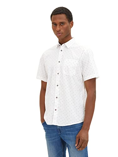 TOM TAILOR Herren Regular Fit Kurzarm-Hemd mit Brusttasche
