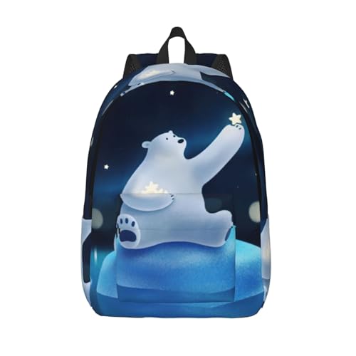 Sac à dos EdWal ours blanc pour voyage universitaire et ordinateur portable