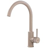 ONECE Wasserhahn Küche Spültischarmatur mit 360° drehbar Auslauf, Küchenarmatur Hochdruck Mischbatterie, Einhebelmischer Armatur für Küche, Weizenfarbe