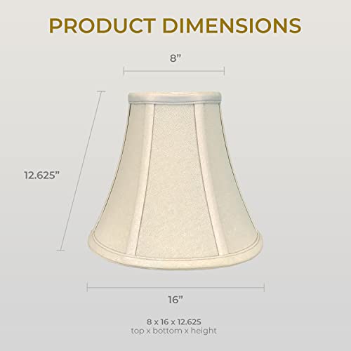 Image of Royal Designs, Inc. BSO-704-16LNBG True Bell Basic Lamp Shade, 8 x 16 x 12.6, Linen Beige