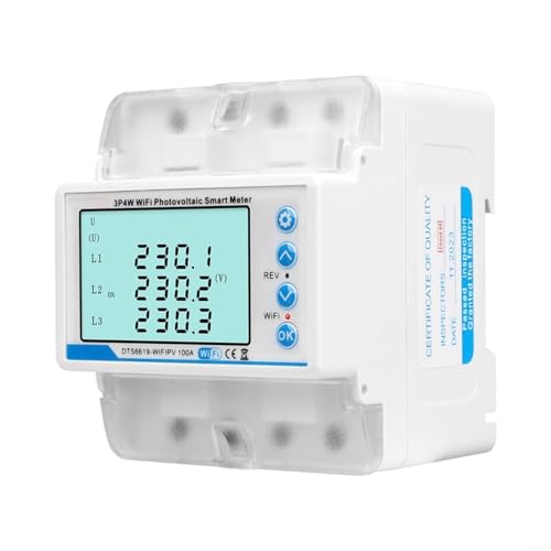 Compteur d'énergie WiFi triphasé avec protection tension et boîtier blanc - 3