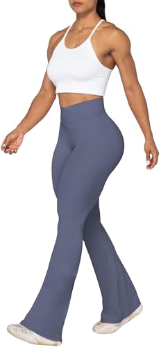 Image of Sunzel Flare Leggings, Crossover Yoga Pants with Tummy Control, High-Waisted and Wide Leg