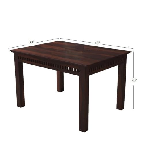 Image of AS Arts Wooden Dining Table Set of 4 with Cushioned Chairs | Sheesham Wood Four Seater Dining Table for Restaurant | Dining Room Set (Walnut Finish)