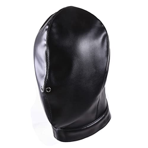 MYNCBD Halloween Leather Head Mask Lacing Hood Cosplay Breathable Head Hood Outdoor Riding Windproof Punk Headgear