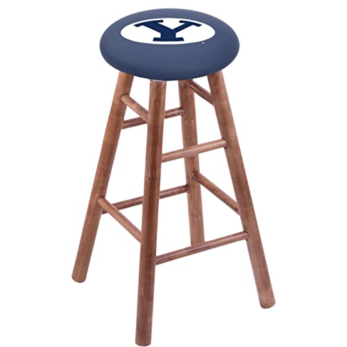 Holland Bar Stool Co. Maple Bar Stool in Medium Finish with Brigham Young Seat by The