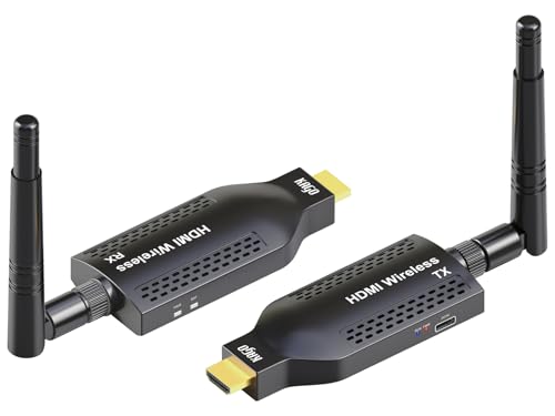 KAGO Transmisor y receptor HDMI inalámbrico – Extensor HDMI, Plug and Play, 1080P 150M/492Ft para transmisión de visualización de vídeo/proyector desde laptop, PC, Netfix, PS5, TV Box
