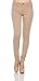 A.S Juniors Ponte Knit High Rise Stretch Skinny Jegging Pants (Medium, Khaki)