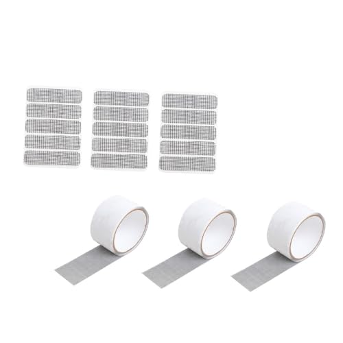 HOUDERCO 防蚊?网貼条 窓用網戸補修テープ 強力粘着 破れ修復キット 通気性保持 虫よけ機能付き 家用窓 ドア修理に適用