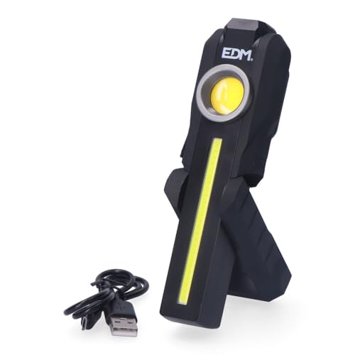 LATARKA LED COB OKRĄGŁA 200 lm + COB PRZEDNI 200 lm + TOP SPOT 50 lm EDM