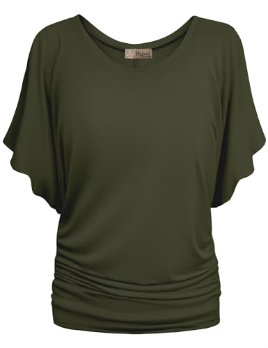 Hybrid & Company Womens Boat Neck Dolman Top Shirt KT44130 O