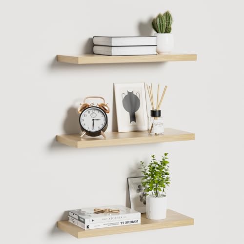 Uervoton Wandregal 3er-Set, Schweberegal aus Paulownia-Holz 40 cm, rustikales Regalbrett zur Aufbewahrung und Deko für Wohnzimmer, Schlafzimmer, Küche, Büro Uervoton Wandregal 3er-Set, Schweberegal aus Paulownia-Holz 40 cm, rustikales Regalbrett zur Aufbewahrung und Deko für Wohnzimmer, Schlafzimmer, Küche, Büro