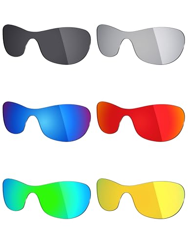 Mryok 6 Pairs Polarized Replacement Lenses for Oakley Speechless Sunglass - Stealth Black/Fire Red/Ice Blue/Silver Titanium/Emerald Green/24K Gold
