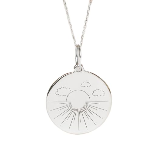 Pendentif soleil et nuages en argent 925 fait main