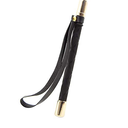 QOTSTEOS Peitsche aus Leder, Reitgerte, Reitgerte aus Kunstleder, mit rutschfestem Griff, für Outdoor-Sport und Reiten (Größe: 30 cm)