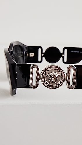 Versace VE 4361 542287 Black Plastic Geometric Sunglasses Grey Lens4