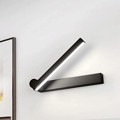 Aplique de pared metal negro con luz LED moderna y brazo orientable 4