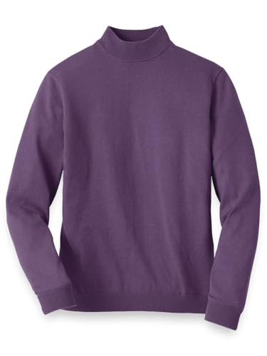 Paul Fredrick Men's Silk Cotton and Cashmere Mock Neck Sweater