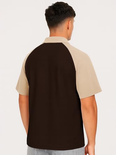 Image of Jump Cuts || Mens || Printed || Polo Neck || Raglan Half Sleeve || Cotton Blend || T-Shirt