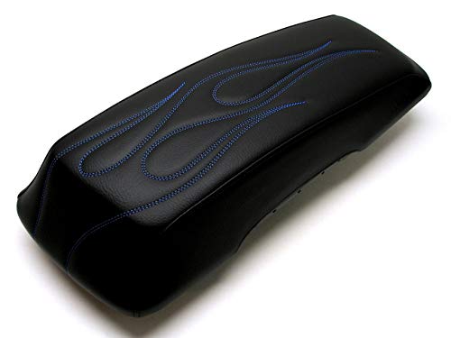 2014-2021 Premium Saddlebag Lid Covers For Harley Davidson Baggers by ShoreFire Design (Blue Stitch)