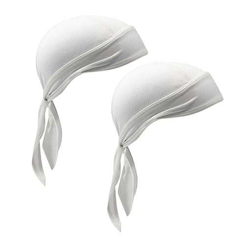 FOMIYES 2Pcs Quick Dry Sports Riding Cap Breathable Sunscreen Hat for Hiking Climbing Running Cycling Lightweight and Comfortable Head Wrap White