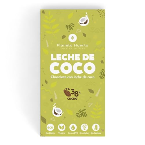 PLANETA HUERTO | Tableta Chocolate Blanco Vegano 35% Ecológico 100 g – Con Aceite de Oliva Virgen Extra – Sin Gluten, Sin Lactosa y Sin Azúcares Añadidos